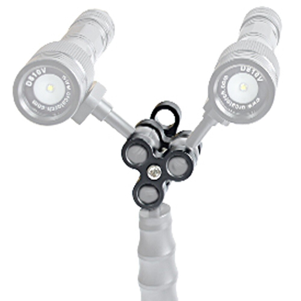 Aluminium kugleledsarme 3 sektions kugleklemme 3 monteringshul til dykning undervandsfotografering kamera armbakke gopro led lys