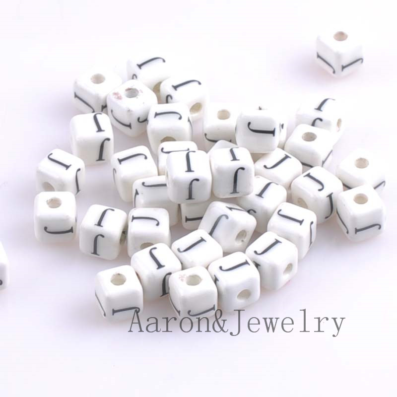 heißer Weiß A-Z Gemischte Buchstaben Alphabet Würfel Keramik Buchstaben Perlen passen Schmuck machen 8mm 10 stücke YKL0355X: Lila