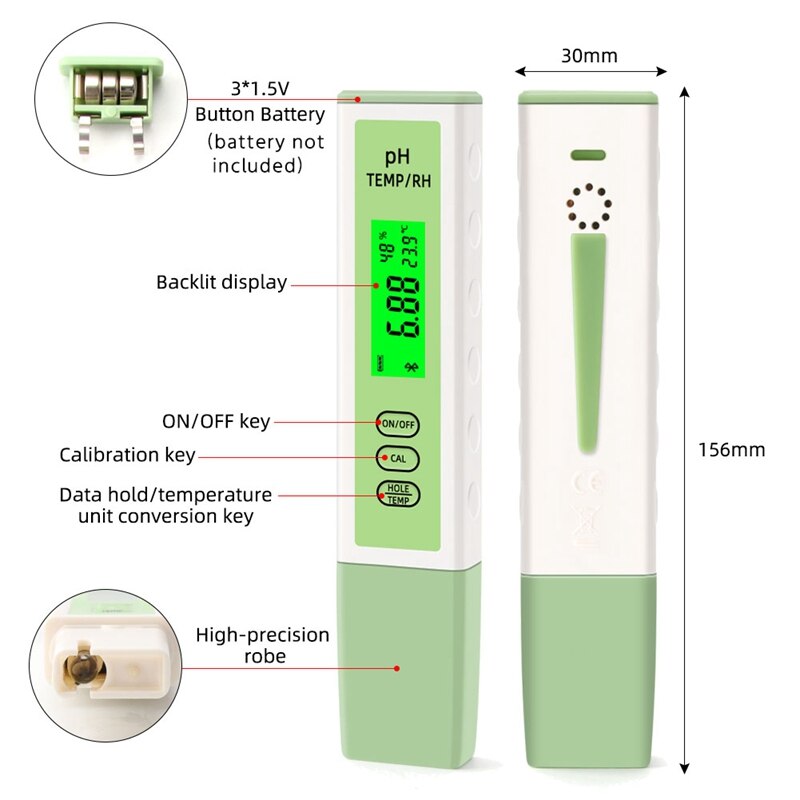 Digital PH Meter For Water,Bluetooth Online Monitor Water Acidity Tester Smart Tool For Drinking,Aquariums