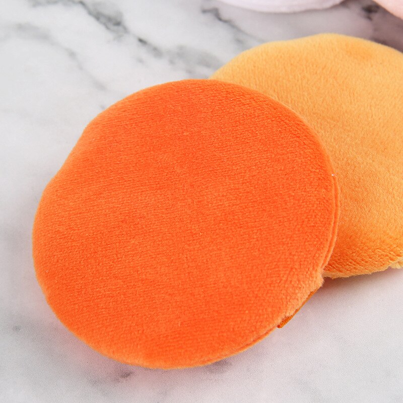 5 stk flocked puff rund facial ansigtspudder foundation puff bærbar blød kosmetisk puff makeup foundation