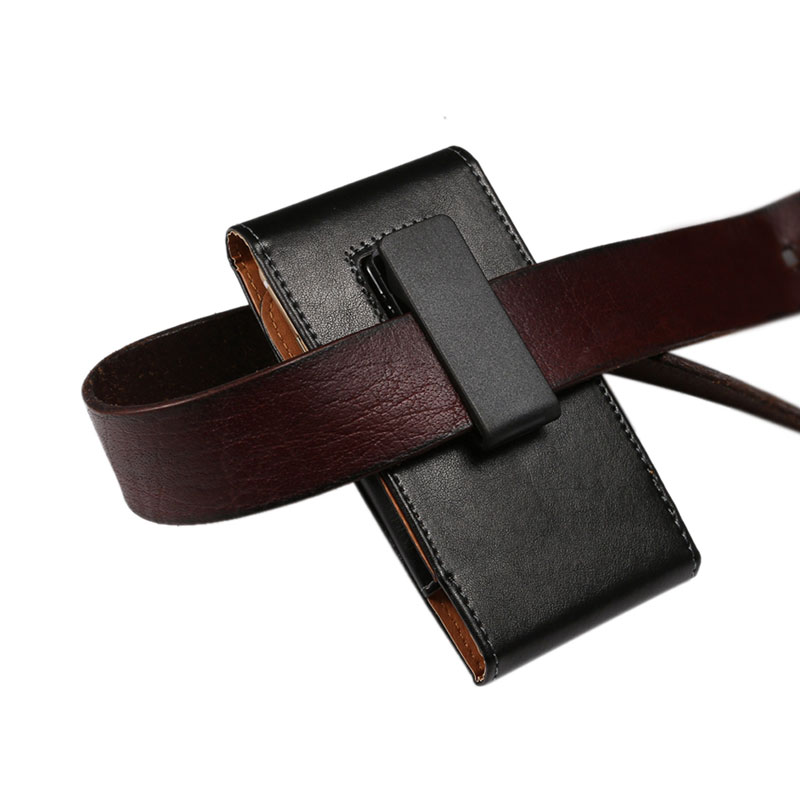 Yiang universele heuptas heren pu leren heuptas mobiele telefoon tassen riemclip tas 360 graden case zwart