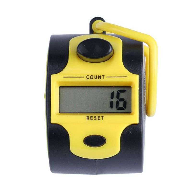 Digital Hand Held Tally Clicker Counter 5 Digit Number Clicker Manual Press Counter Portable Manual Digital Counter: Yellow