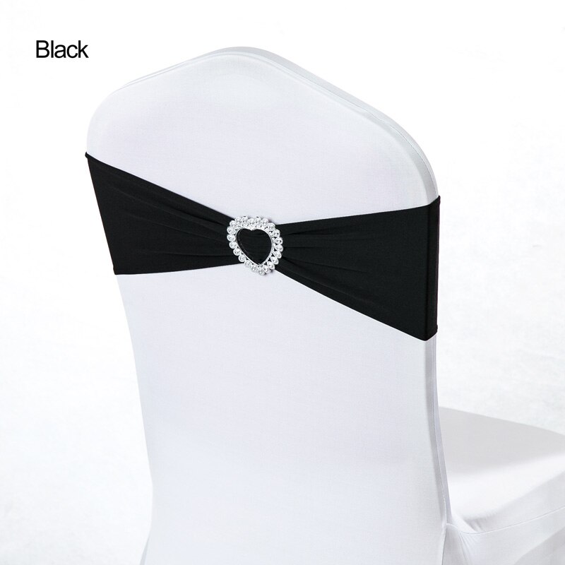 50 stücke Spandex Lycra Hochzeit Stuhl Abdeckung Schärpe Bands Hochzeit Party Geburtstag Stuhl Dekor königlich Blau verrotten Schwarz Weiß Rosa lila: Schwarz