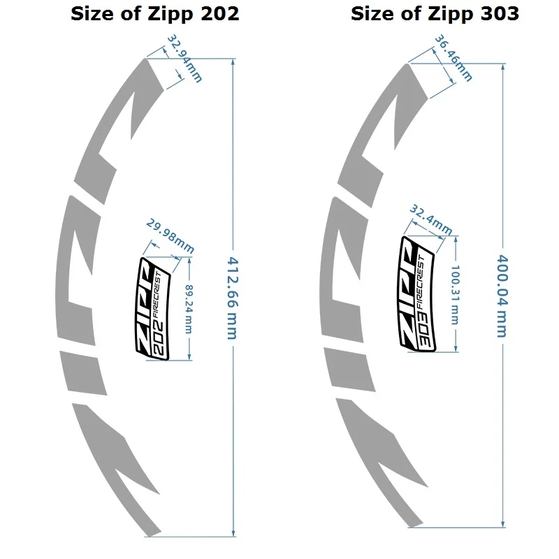 Zipp firecrest – autocollants pour roues de vélo, 202 303 404 808, autocollants de cyclisme pour jante en carbone, 2 roues, décoration