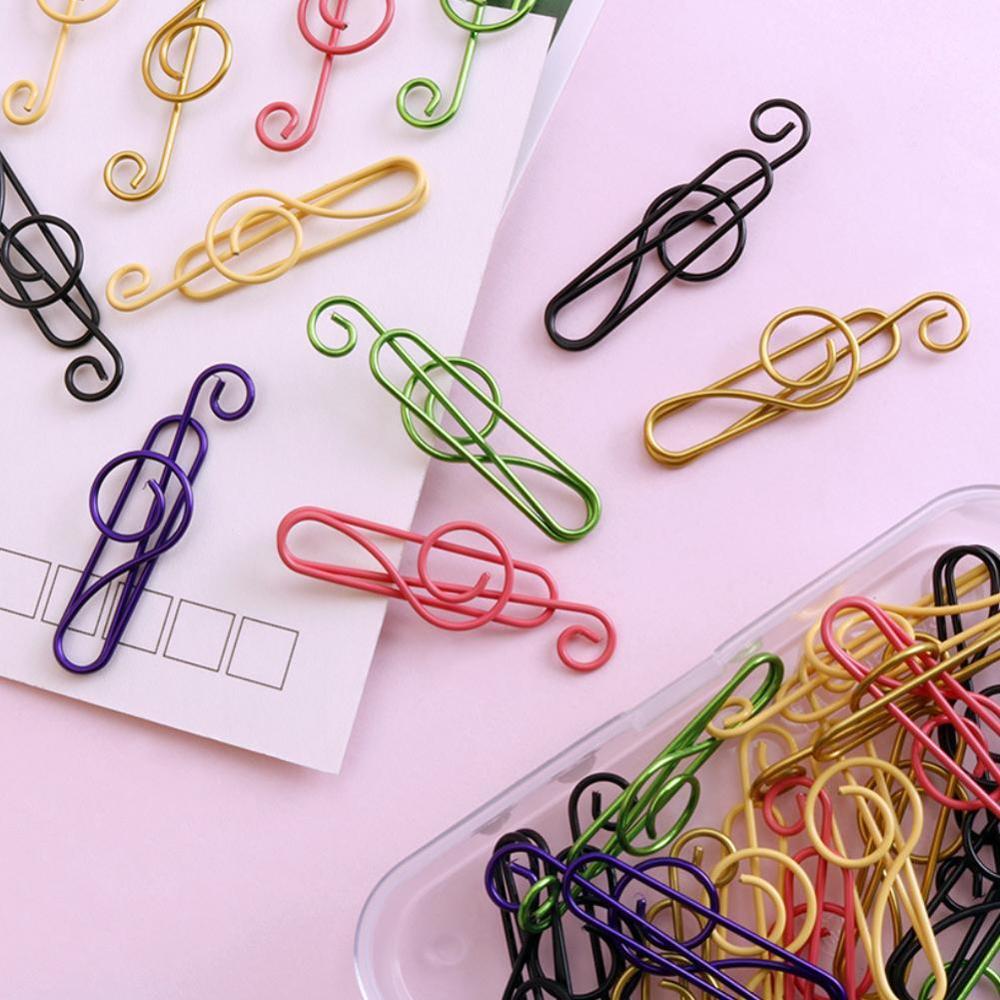 Muziek Shaped Paperclips Decoratieve Gouden Decor Voor Kantoor Gold Briefpapier Goud Papier Clip Papier Clips Kawaii Clip