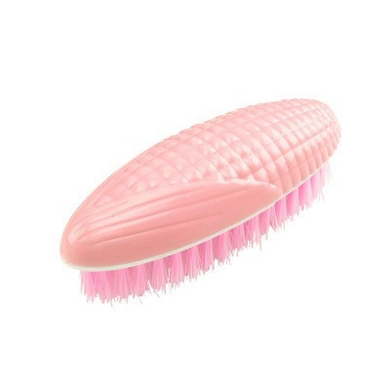 Cepillo de plástico Kawaii con forma de maíz para limpieza de zapatos, cepillo de limpieza para el hogar, cepillos para fregar ropa y ropa: Rosa