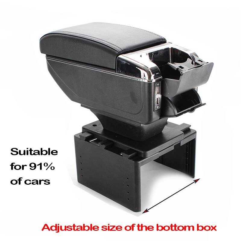 Accoudoir universel en cuir pu, boîte de rangement centrale, accessoires de style automobile, main courante rotative