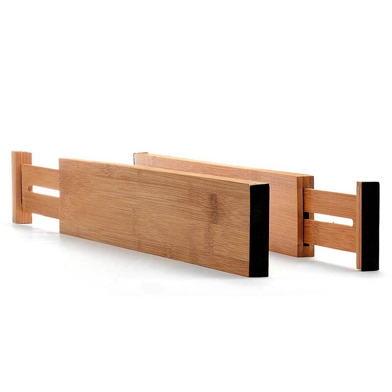 Organisateurs de diviseur de tiroir extensible en bambou-séparateurs de tiroir de cuisine réglables à ressort-meilleurs pour la cuisine, la commode, la chambre à coucher,