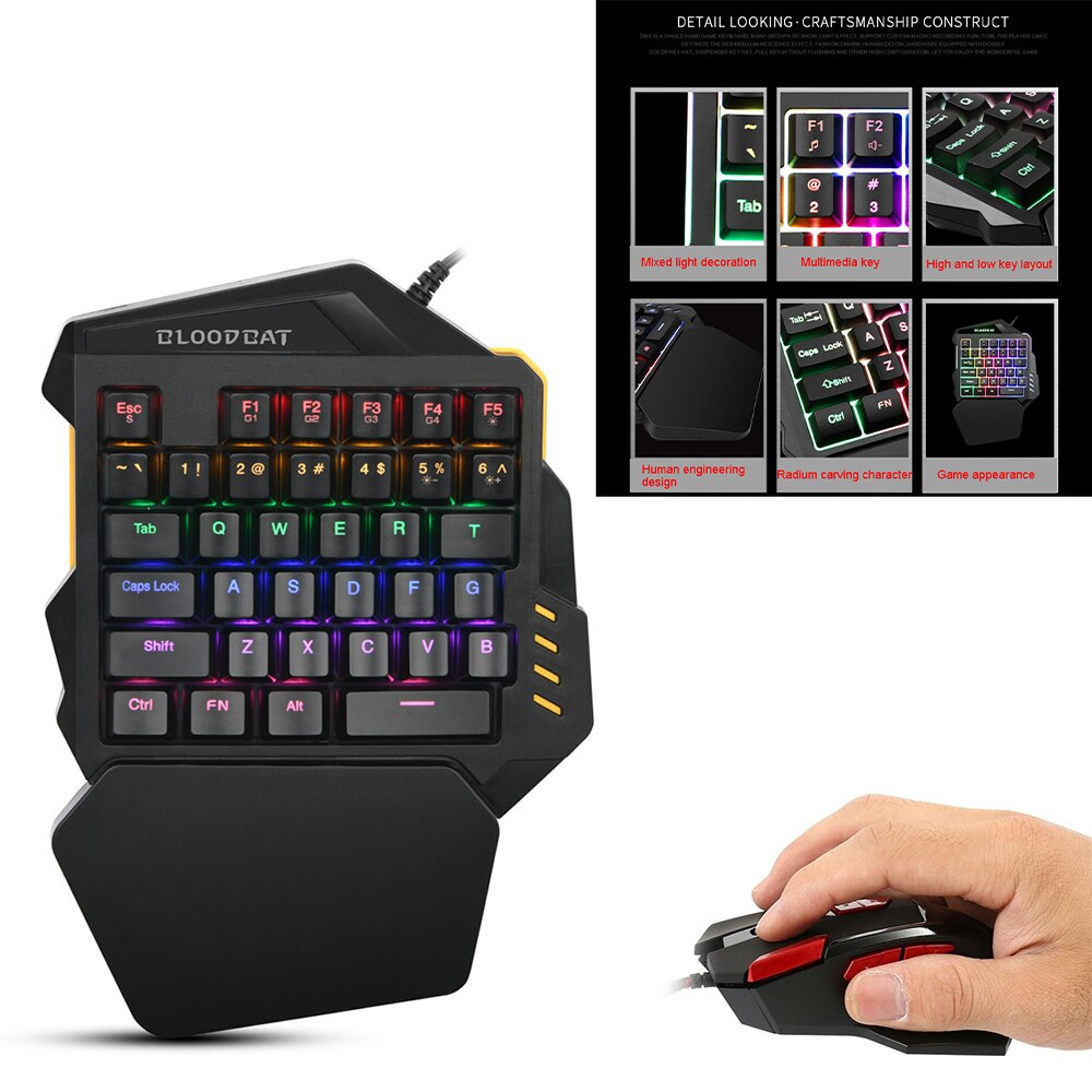 samtian portable mouse and keyboard set wired mini backlight keyboard mouse kit gaming keyboard mouse for PC laptop playing game