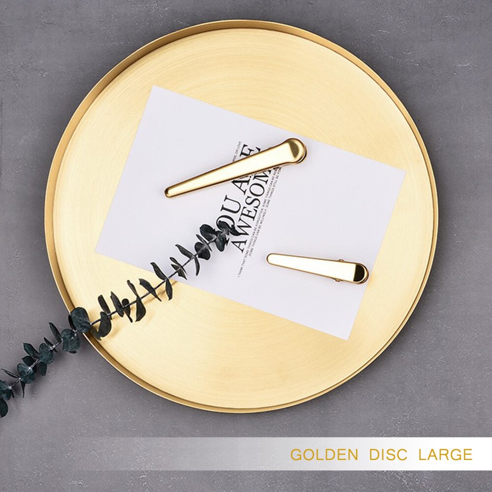 Golden Lade Luxe Metalen Ronde Opbergvak Smiple Snack Cake Display Rvs Metalen Plaat Fotografie Props Home Decor