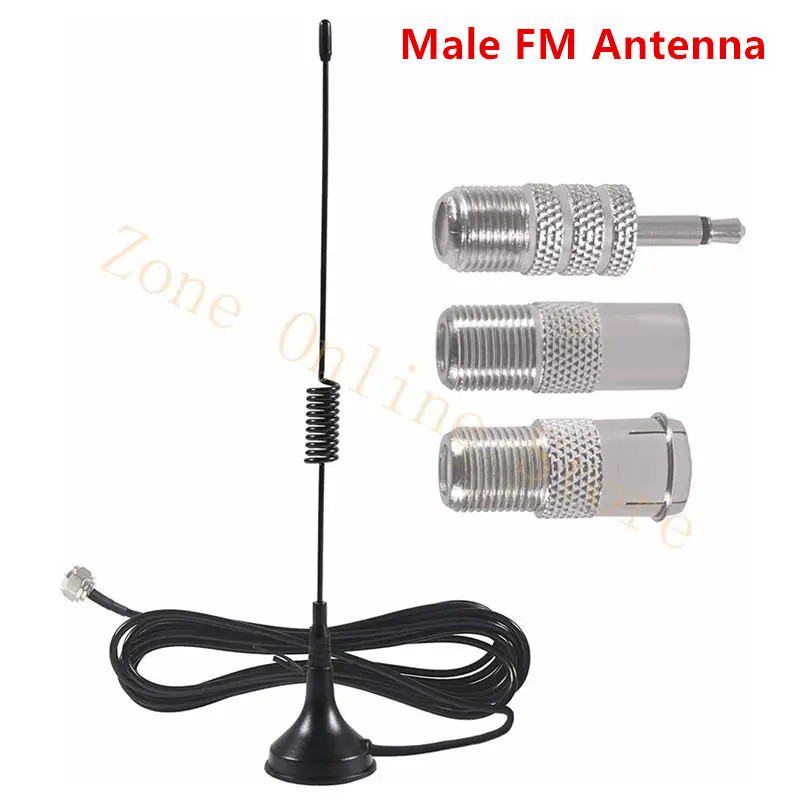 Neue FM-Stereo-Antenne mit Magnetfuß, 75 Ohm männlicher FM-Antennen-Bausatz für Stereo-Empfänger, Tisch-Radio-Empfänger