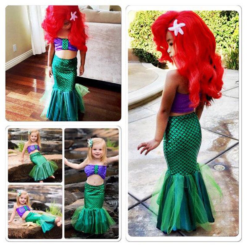 Babymeisjes met een loopbare staart, bikini's, badkleding, kinderbadpak, kinderbadkleding