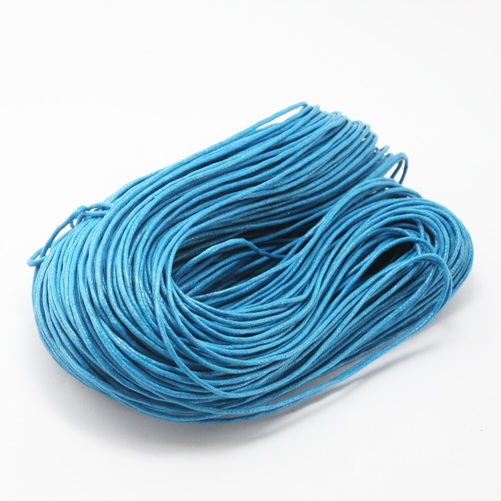 Cordon de serrage en coton ciré 1.5mm | 60 m/lot, collier de corde en perle ciré, fabrication de Bracelet et d'accessoires de couture, bijou à bricoler et soi-même: Turquoise