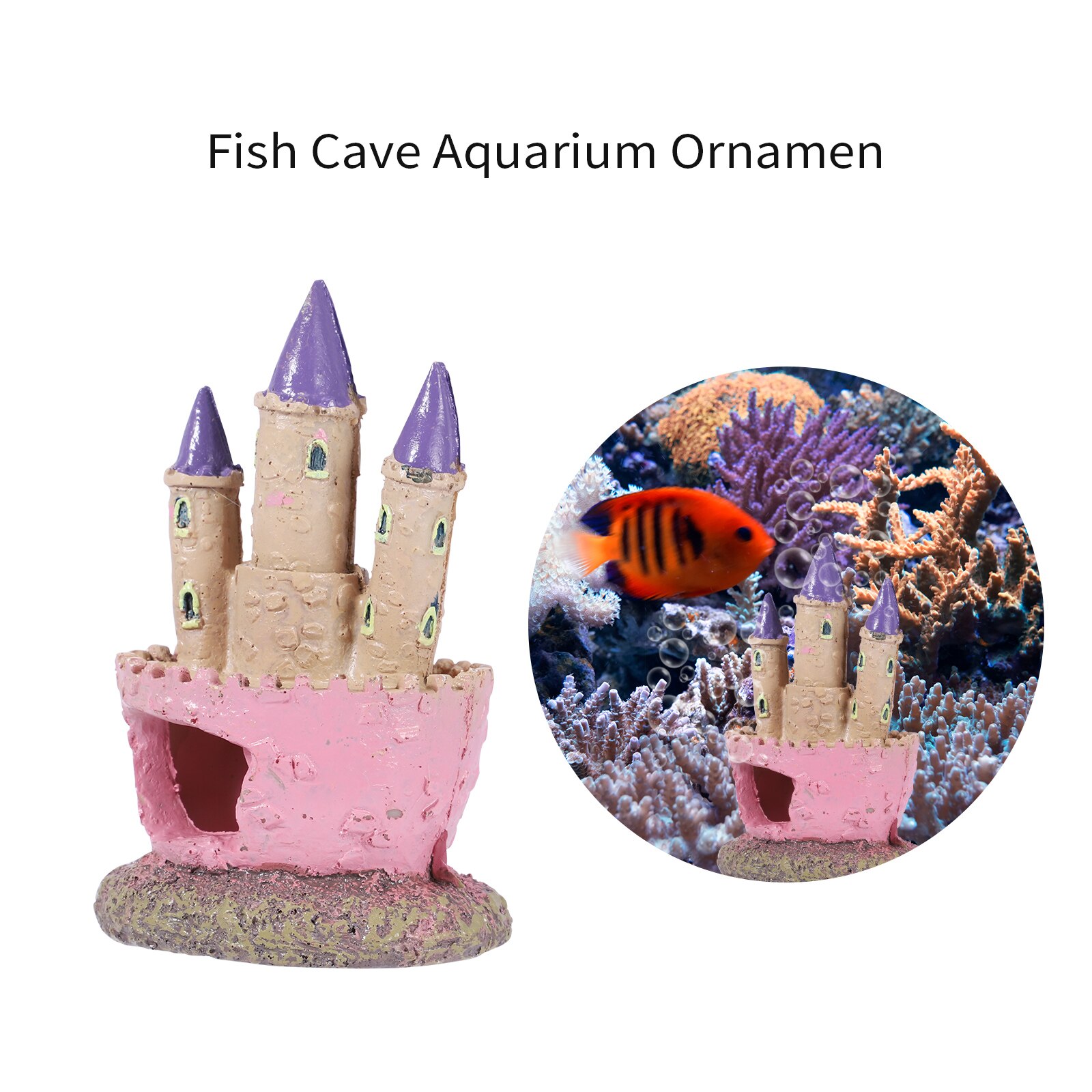 Castillo de princesa rosa, cueva de peces, adorno de Acuario, decoración de pecera, novedad
