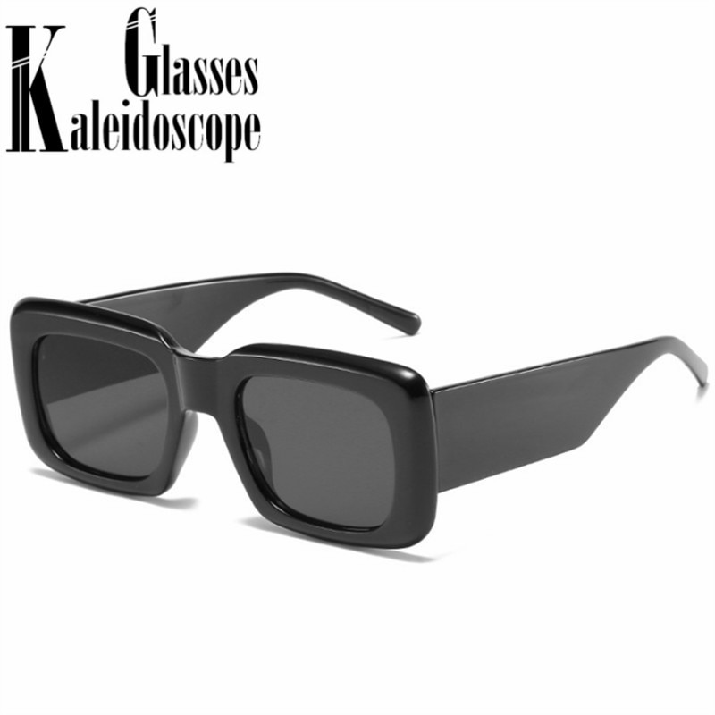 Vintage vierkante zonnebril dames heren brede poten blauwe gele zonnebril dames retro zwarte tinten spiegel  uv400 brillen