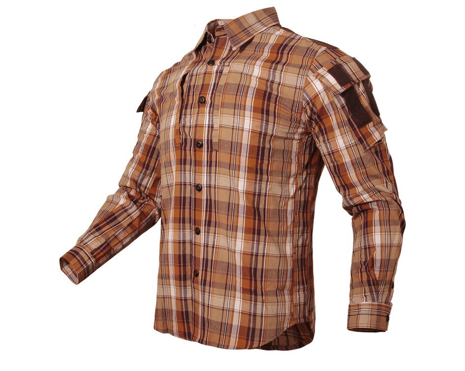 Camisa de exterior para hombre, con bolsillo estampado a cuadros, manga larga, de punto, ropa informal holgada para primavera