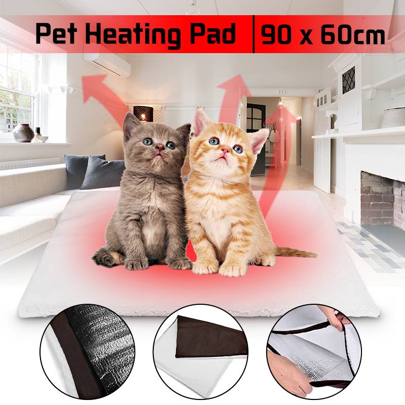 Agneau vers le bas tissu auto-chauffant tapis pour chien grand coussin de lit doux chat tapis thermique lavable oreiller 60x90CM