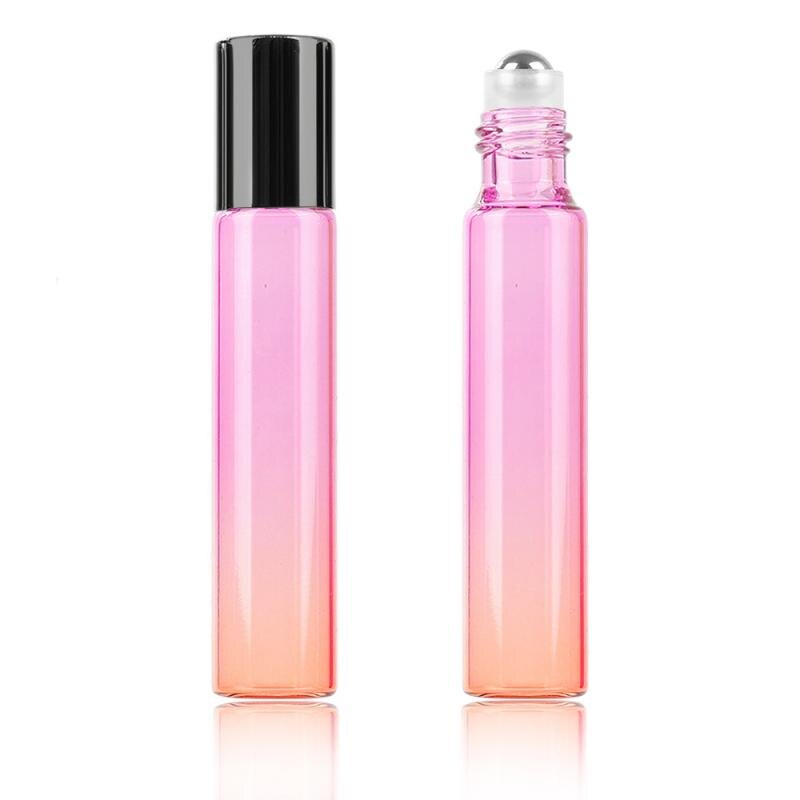 10Ml Gradiëntkleur Dik Glas Roll Op Essentiële Olie Lege Parfum Fles Roller Ball Fles Duurzaam Voor Reizen Hervulbare