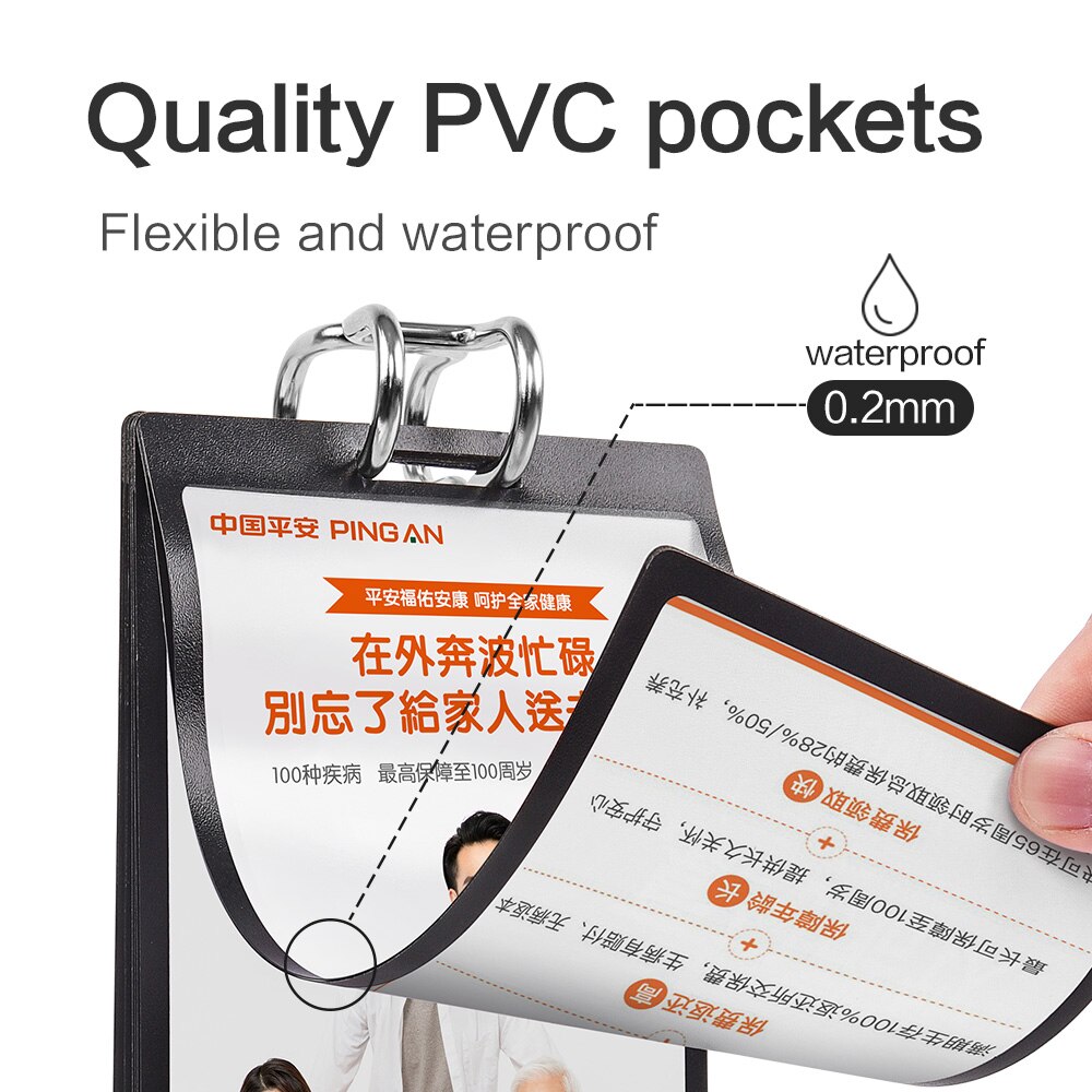 sviao Stainless Steel Tabletop Menu Holder PVC Page Sign Holder