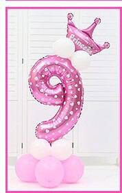 Dziesięć cyfrowych czapek balonowych różowe niebieskie przyjęcie dekoracje prezenty świąteczne dzieci kapelusz zabawka piłka: pink 9