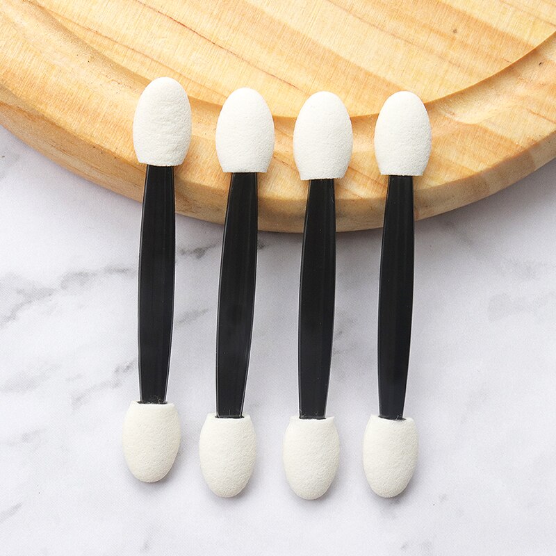 25 Pcs Sponge Stick Eye Shadow Applicator Cosmetic Brushes Double-head Eyeshadow Brush For Women Makeup Tools