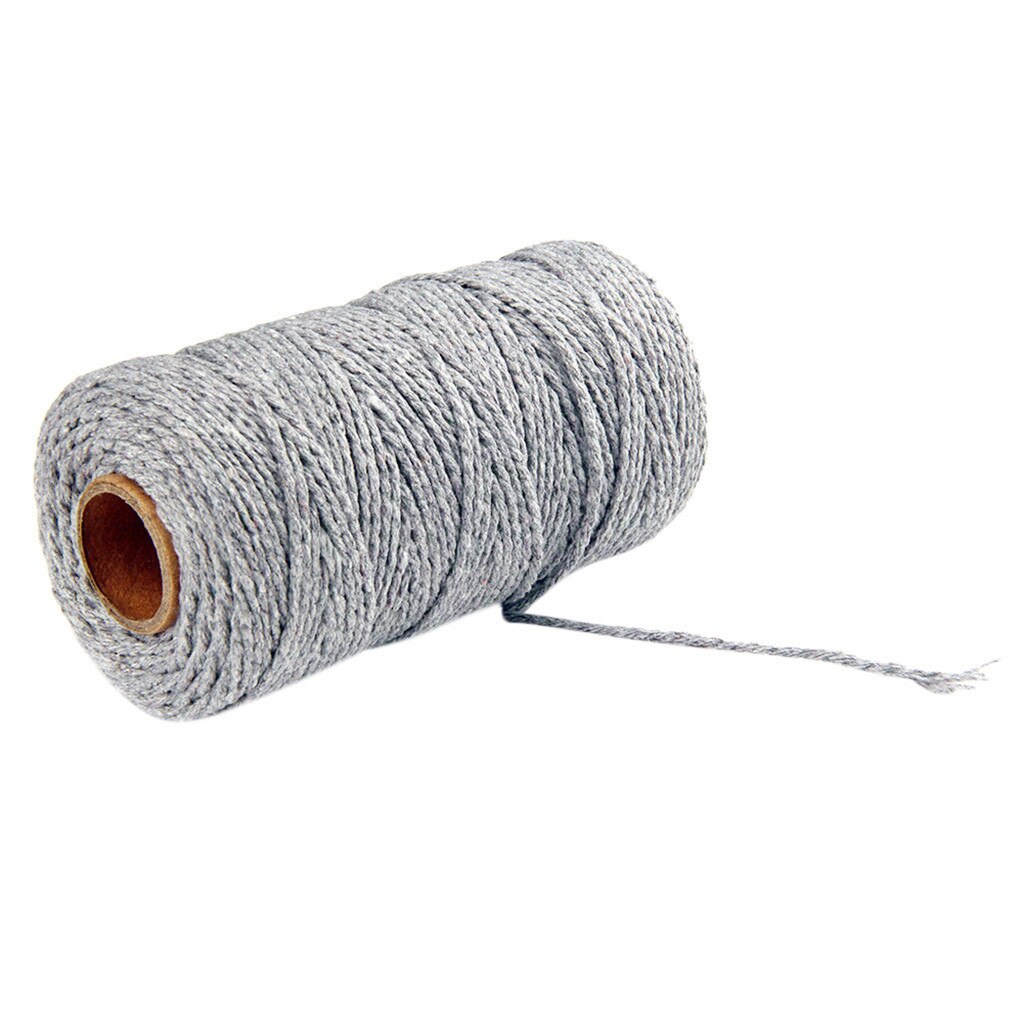 100m Long/100Yard Pure Cotton Twisted Cord Rope Crafts Macrame Artisan String Multicolor Cotton Linen Rope Home Textiles: N