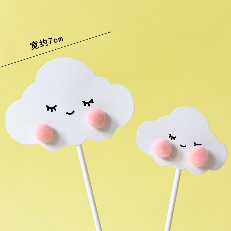 Blue Elephant Star Squirrel Cake Topper for Wedding Decoration Birthday Baby Shower Supplies Valentines Fairy Baking Love: 2pc clouds set A