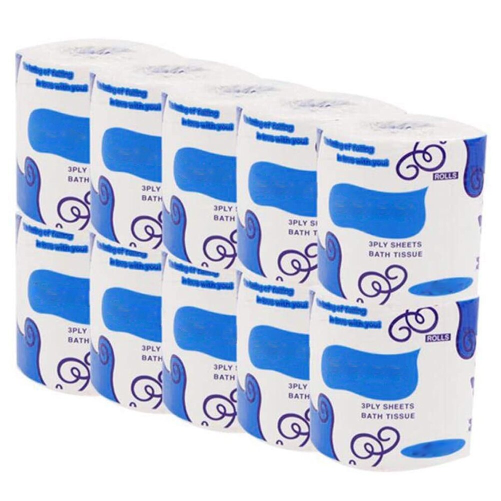 10 Pack Home Bath Paper Bath Toilet Roll Paper Toilet Paper White Toilet Paper Toilet Roll Tissue Roll 4Ply Paper Towels Tissue