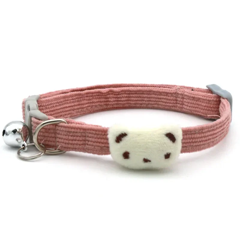 Joli collier réglable pour animaux de compagnie, 2 pièces, ours de dessin animé, en peluche douce, avec cloche, accessoires pour petits chiens, collier pour chat, fournitures pour animaux de compagnie: Rouge