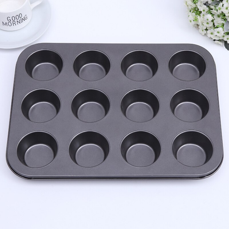 L Maat 12Cups Cake Modle 12 Gaten Metalen Cakevorm Muffin Plaat Brood Mousse Toast Pan Chocolade Zeep Bakken gereedschap