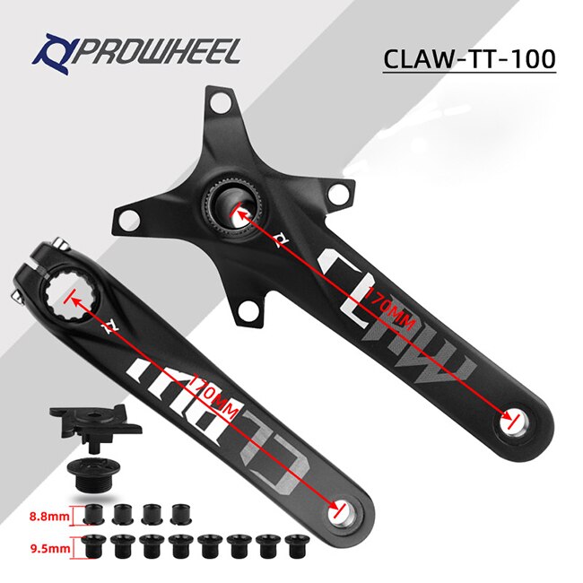 Prowheel Bike BCD104 Crank Sprocket 170mm Bicycle Snow Crankset BB100/120mm Fat Bike 36T/38T/40T/42T Round Narrow Wide Chainring