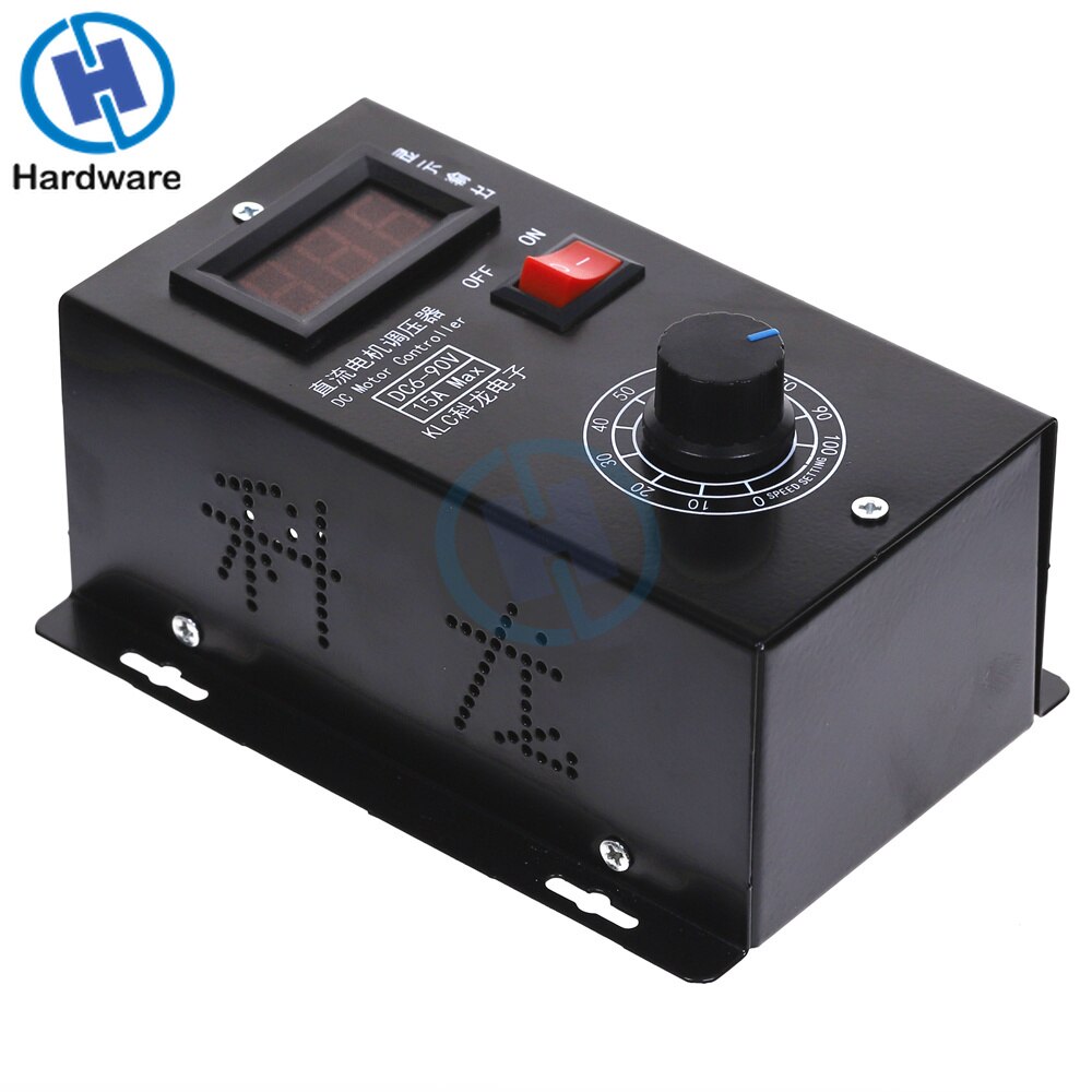 Universal DC 6-90V PWM DC Motor Speed Controller Regulator PLC Max 15A Governor with Volt Display