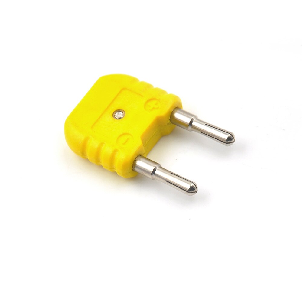 1Pcs Yellow Mini K Type to Round Banana Plug Thermometer K-Type Thermocouple Adaptor Plug