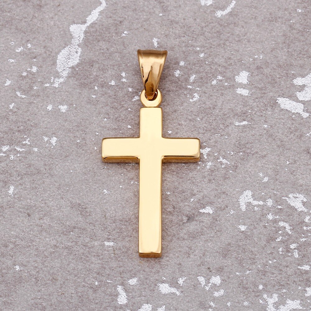 Cruz pendentif pour femmes hommes poli acier inoxydable étanche Simple brillant pendentif jamais fondu