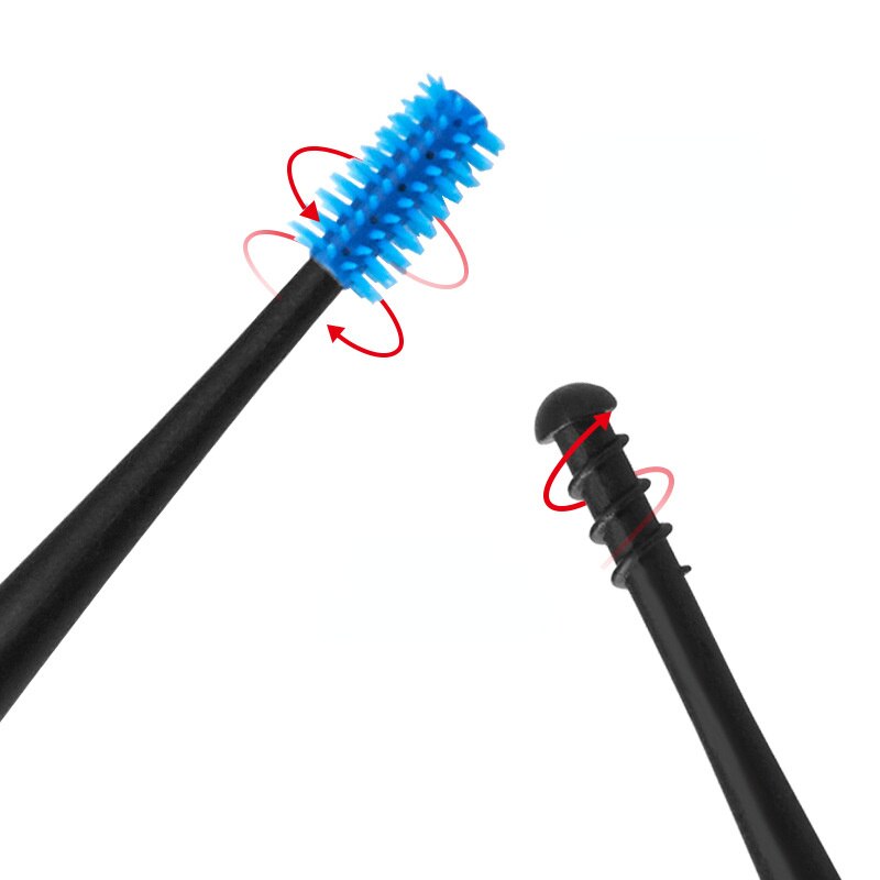 Zachte Siliconen Oor Pick Double-Ended Earpick Ear Wax Curette Remover Oorreiniger Lepel Spiraal Oor Schoon Tool Spiral Gezondheid