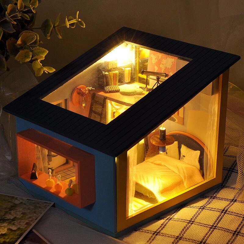 Diy Doll House Handmade House Model Warm And Fashionable Villa With Swimming Pool To Send Family Love And Of Love: Red