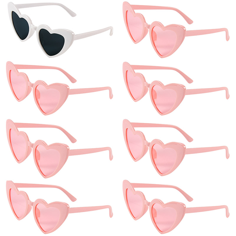 6/8 Stück Bachelorette Junggesellinnenabschied Weiß Rosa Sonnenbrille Herz Brille Braut zu sein Brautjungfer Hochzeit Brautparty Dekore: Licht Grün