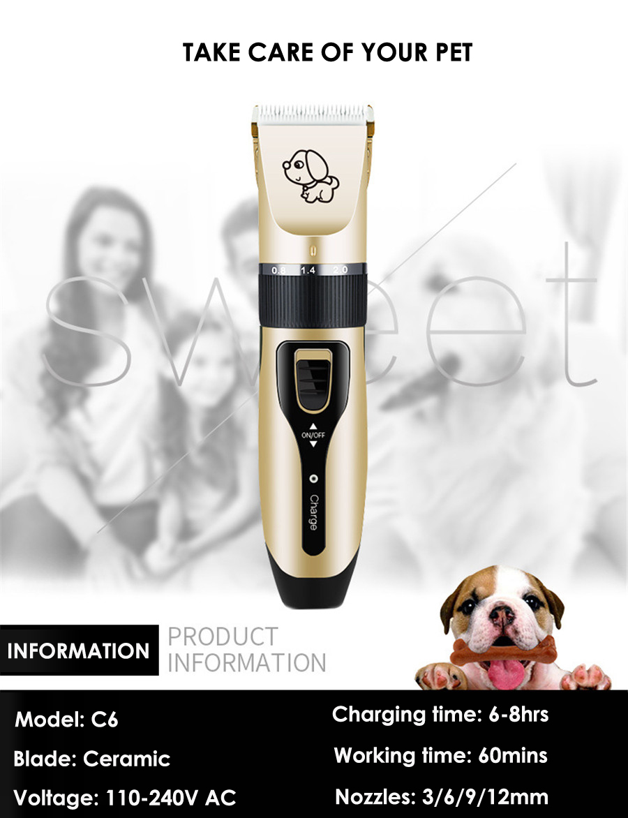 Electric Pet Clippers Grooming Kit Rechargeable Pet Cat Dog Hair Trimmer Shaver Animals Hair Cutting Machine