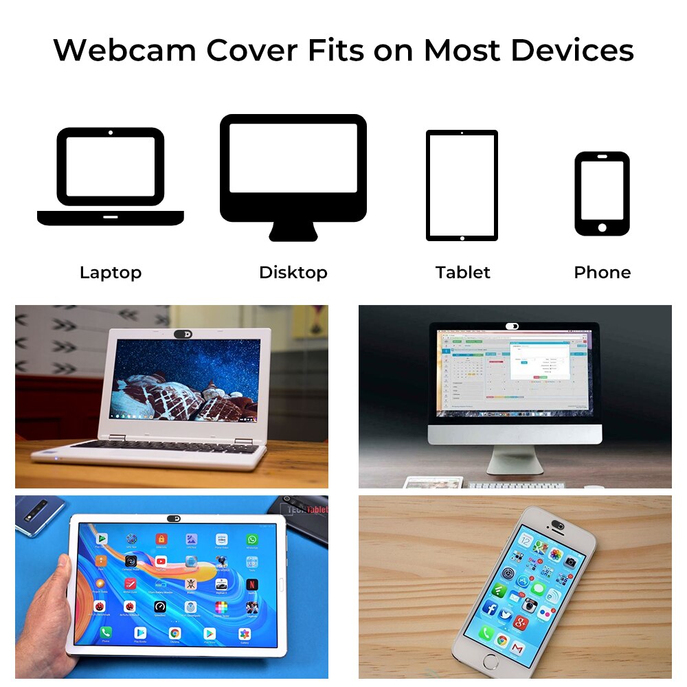 Webcam cubierta adhesivo Universal teléfono Antispy la cubierta de la cámara para portátiles PC Macbook lentes de cámara de obturación de privacidad de Slider cubre