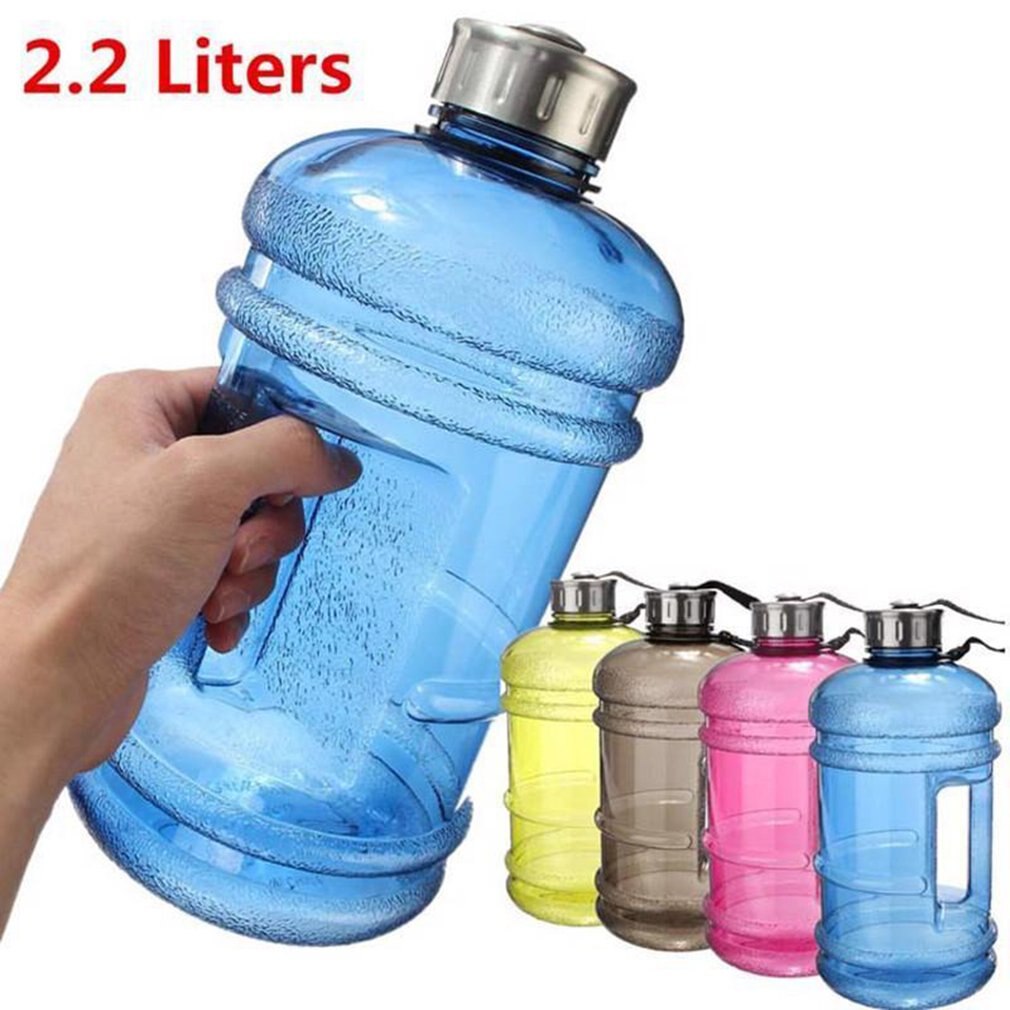 2.2L Grote Capaciteit Multifunctiona Halter Vorm Water Fles Draagbare Sport Gym Fitness Push Cap Waterkoker Met Handvat