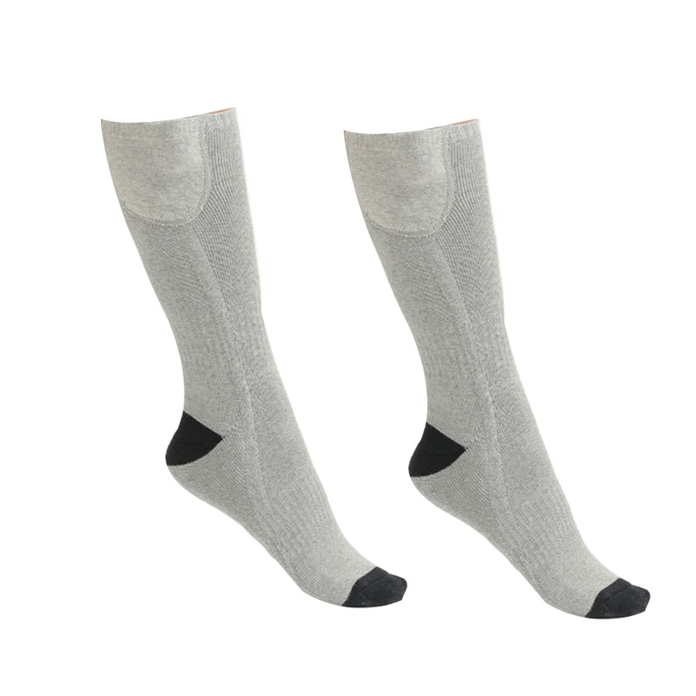 Unisex Winter Heated Socks With Battery Rechargeable Temperature Adjustable Electric Carbon Fiber Heating Warm Feet Cotton Sock: Gray