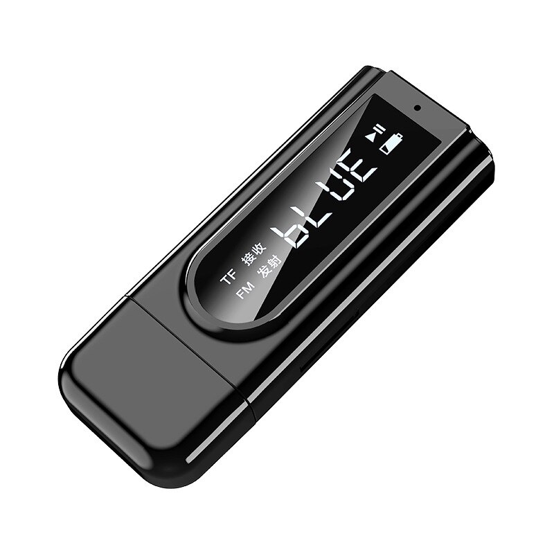 Bluetooth vastaanotin lähetinsovitin usb bluetooth  fm 6 in 1 -reseptori autotietokoneelle tv aux audio vastaanotin usb-sovitin: Musta