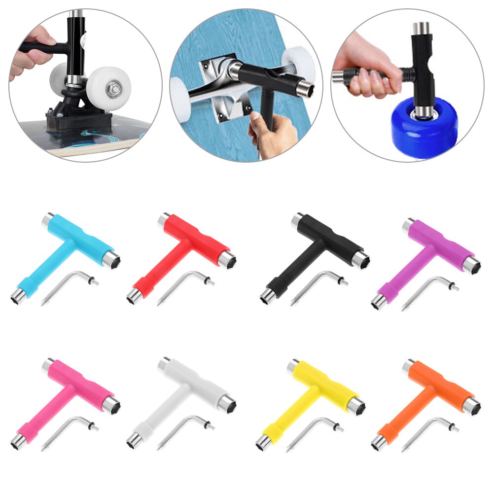 Professionele Alles In Een Universele Multifunctionele T/Y Vorm Skateboard Moersleutel Roller Skate Tool Skate Gereedschap Schroevendraaier