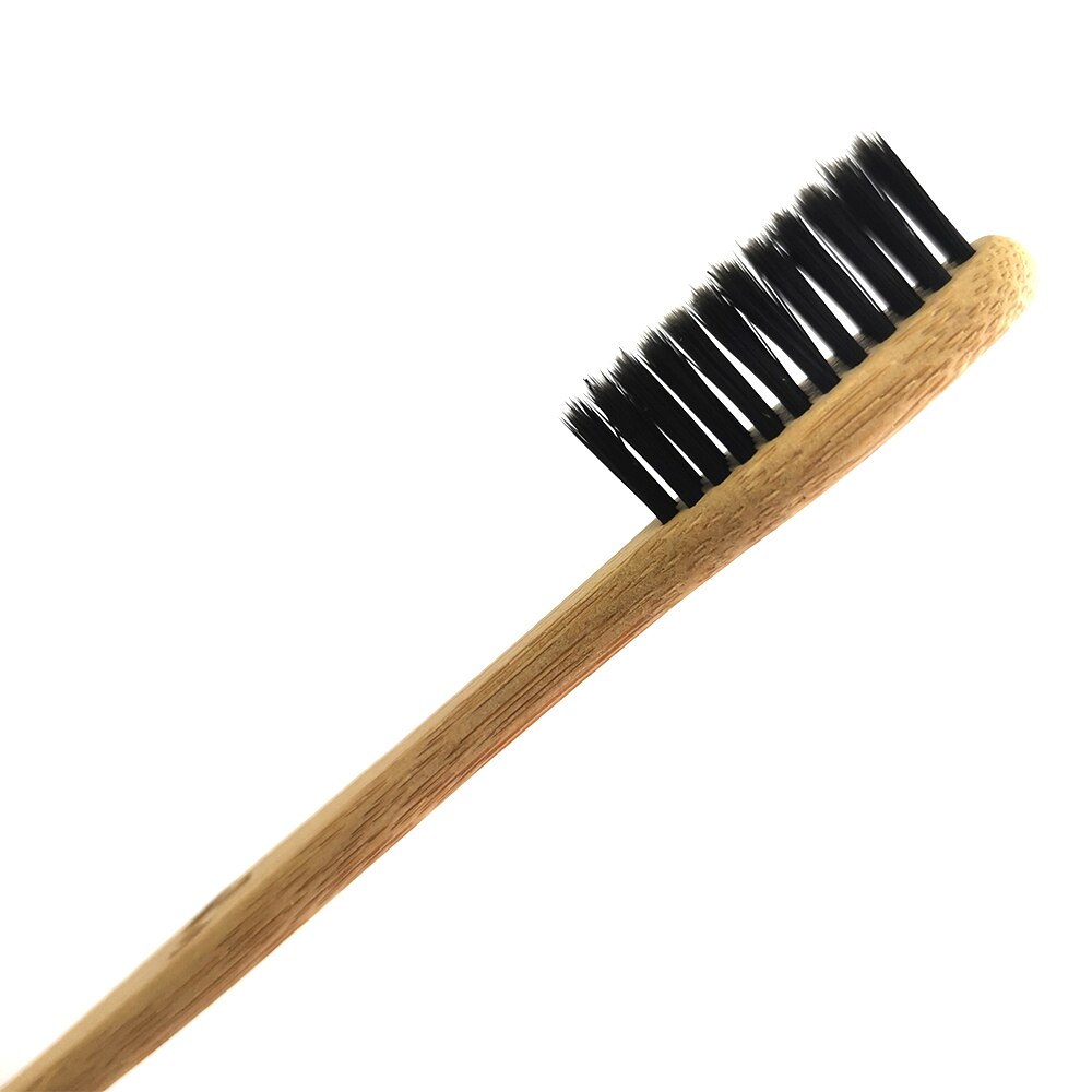 3 Style Bamboo Charcoal Toothbrush Biodegradable Teeth Brush Banister Brush/ Wave Shape Teethbrush Moderate hardness/ Flat Brush: Banister Brush
