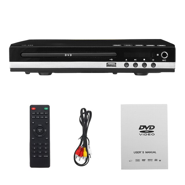 Hem hdmi-kompatibel dvd-spelare full  hd 1080p usb multimedia digital tv disc player support dvd cd  mp3 mp4 rw vcd: Svart 2