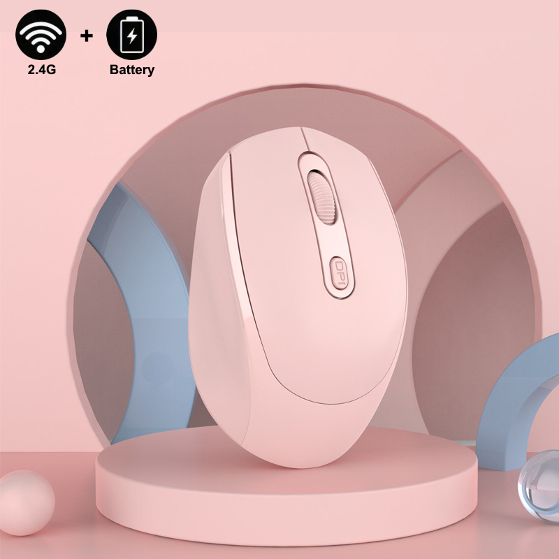 2.4G Wireless Mouse Gaming Mouse Battery Macaron Multicolor Wireless Mouse Mute Ergonomic Mouse Backlit Mice For Laptop: PURPLE