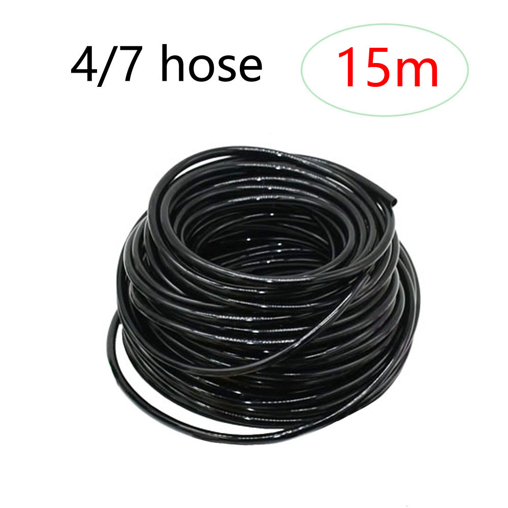 1/4" Hose Drip Irrigation System 360 Degree Adjustable 8 Hole Sprinkler Kit Garden Watering Inserting Ground Micro Flow Dripper: 15m hose