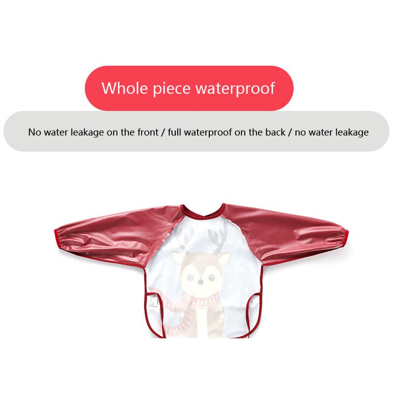 Warmom Cartoon Slabbers Waterdichte Baby Eten Bib Met Pocket Kinderen Tekening Lange Mouwen Schort Kids Burp Doek Baby Spullen