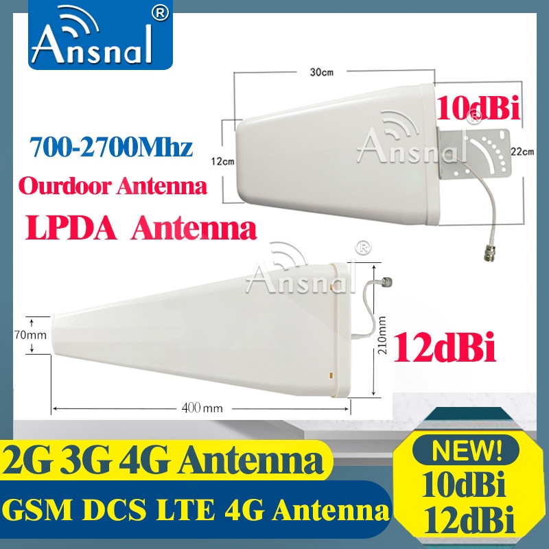 12dbi/10dBi 4G Antenne 700 ~ 2700Mhz Nfemale Log-Periodieke Outdoor Antenne Lpda Antenne Voor Repeater gsm 2G 3G 4G Mobiele Telefoon Booster