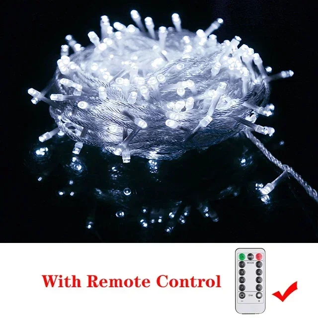 2M-100M Led String Fairy Lights Christmas chain Garland Outdoor Waterproof for Party Ramadan Wedding Decoration